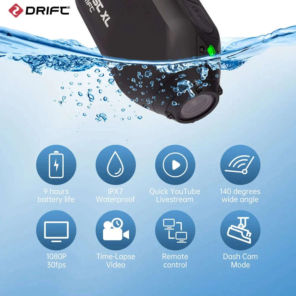 Drift Ghost XL 1080P Waterproof Action Camera with 7–9 Hour Battery - Image 2