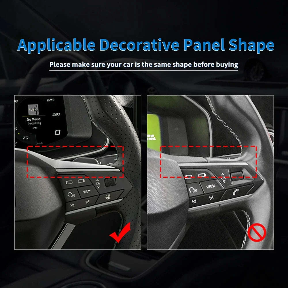 Dry Carbon Fiber Steering Wheel Bottom Trim for Seat and Cupra - Image 4