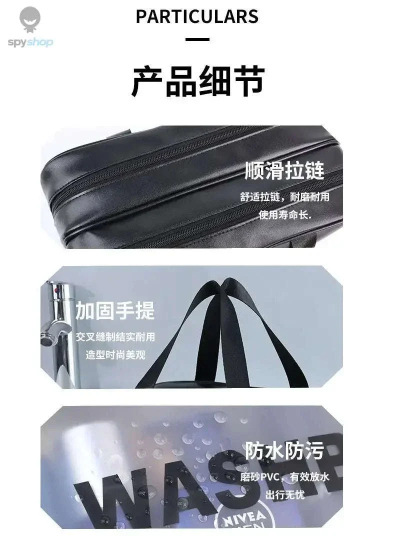 Transparent Dry-Wet PU Makeup Bag with Dual Compartments - Image 15