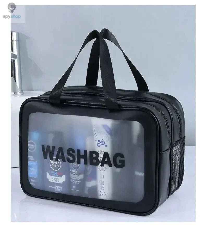 Transparent Dry-Wet PU Makeup Bag with Dual Compartments - Image 17