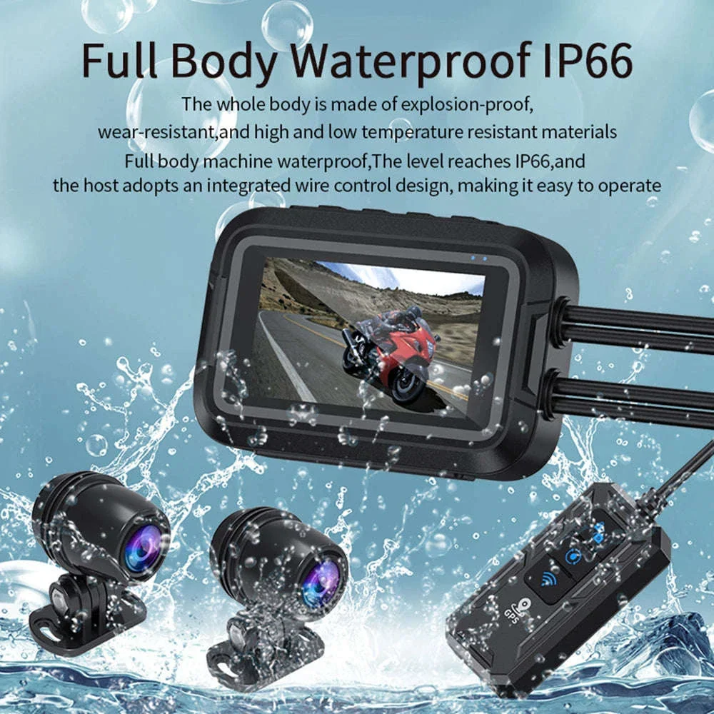 Dual 1080P Motorcycle Dash Cam Front Rear WiFi GPS Recorder - Image 6