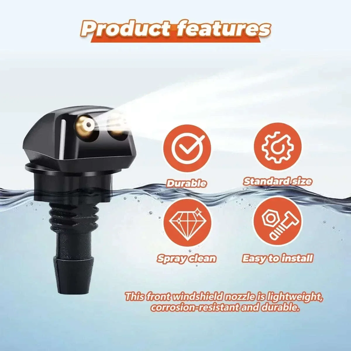 Dual Hole Windshield Washer Nozzle Replacement Pair - Image 4