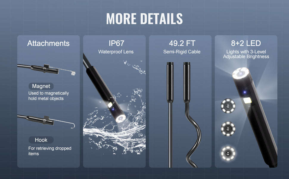 Dual Lens Endoscope Camera 1080P with 5" Screen - Image 12