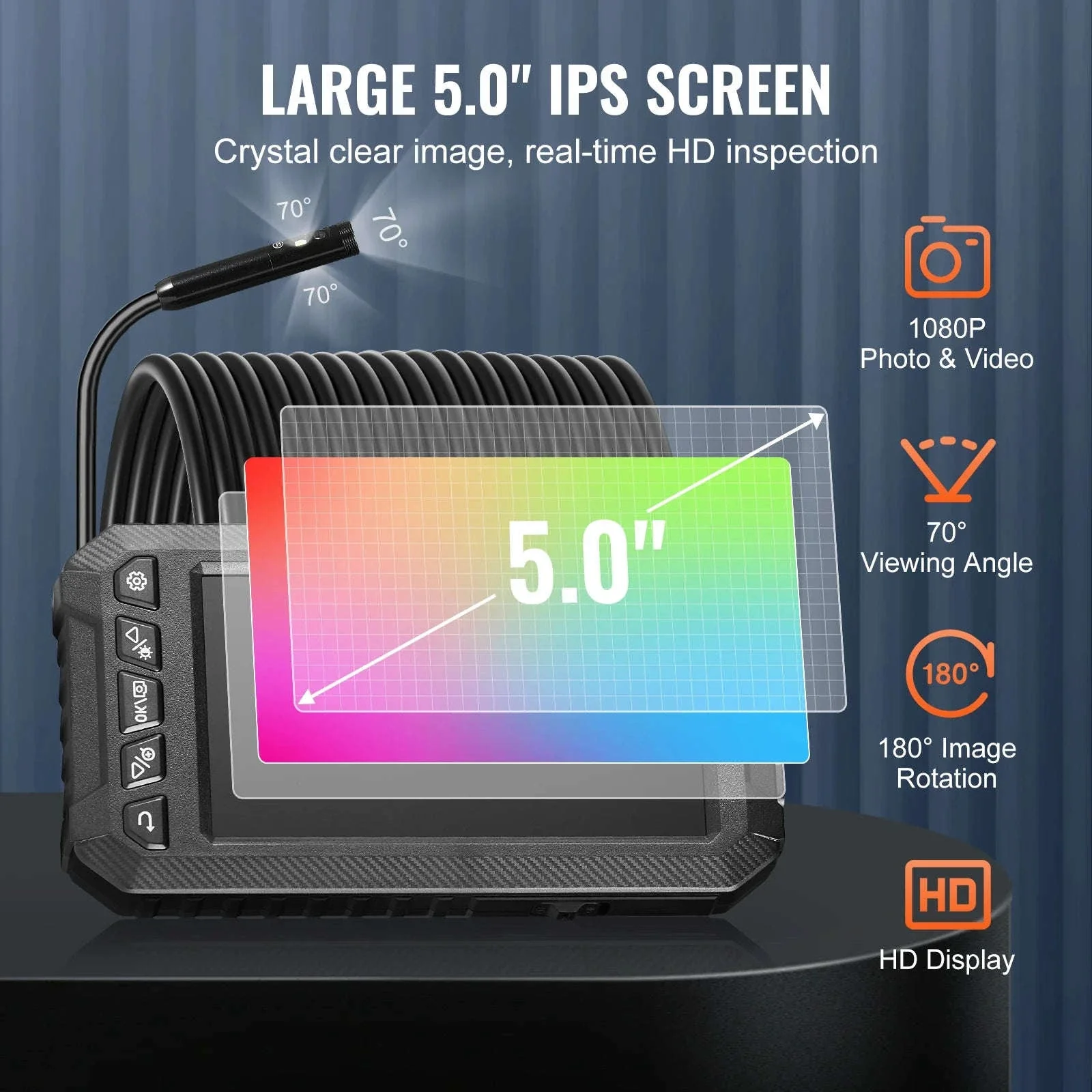 Dual Lens Endoscope Camera 1080P with 5" Screen - Image 3