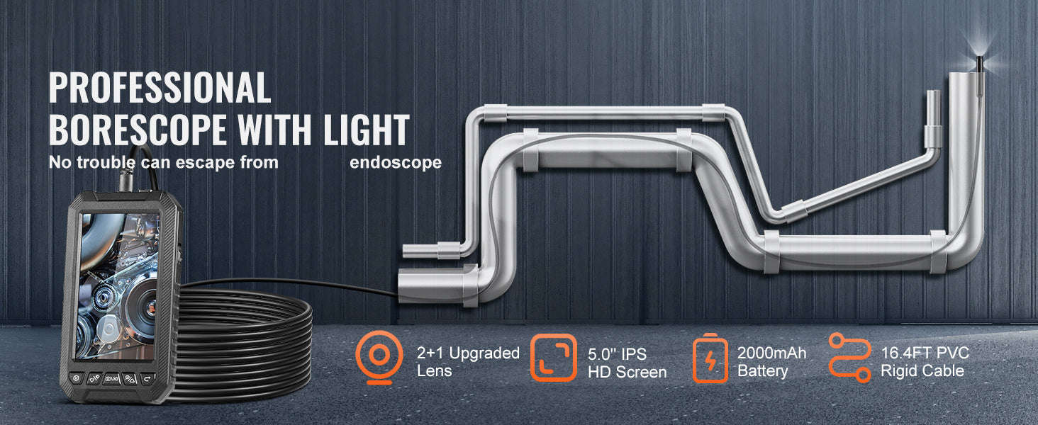 Dual Lens Endoscope Camera 1080P with 5" Screen - Image 8
