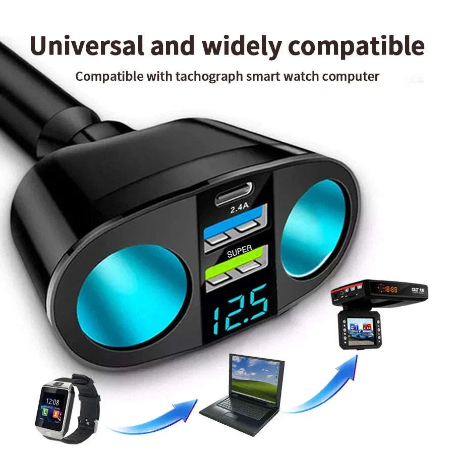 Dual Port Car Charger with Digital Display - Image 4