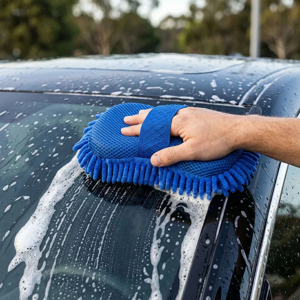 Dual-Sided Chenille Car Wash Sponge Block, Scratch-Free 26x15cm - Image 6