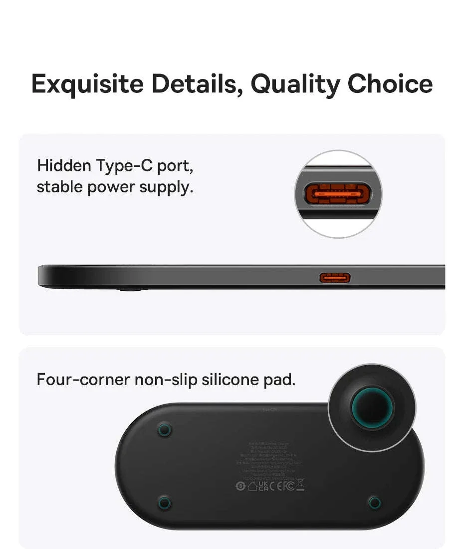 Dual Wireless Charger with LED Display for iPhone, Samsung & AirPods - Image 20