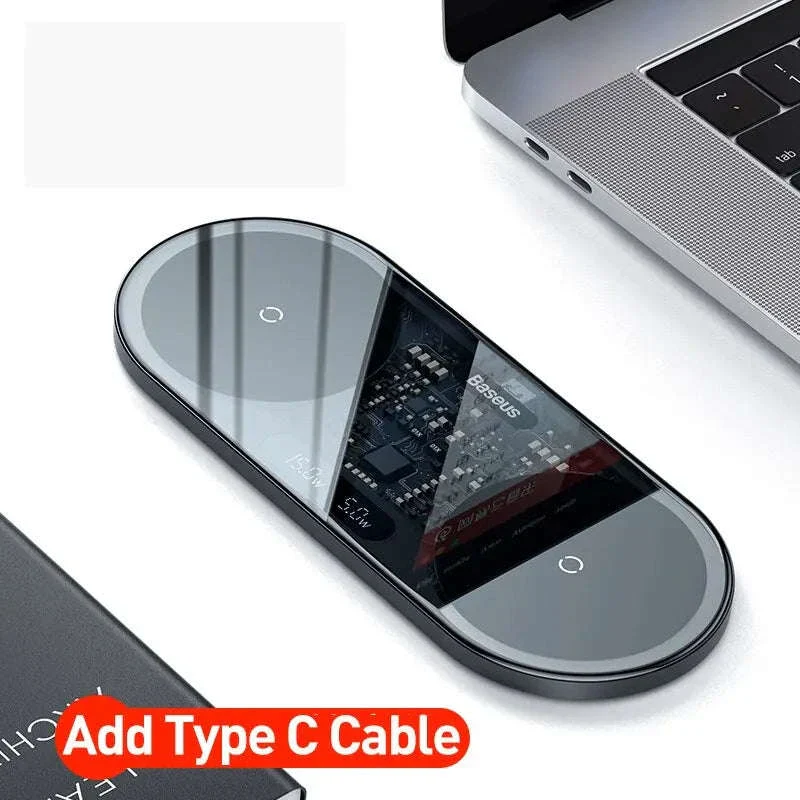 Dual Wireless Charger with LED Display for iPhone, Samsung & AirPods - Image 29
