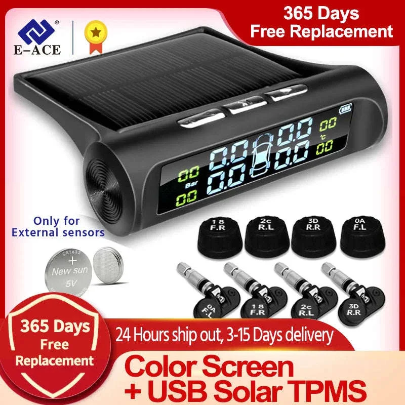Solar TPMS Tire Pressure Monitor System with Real-Time Alerts - Image 2