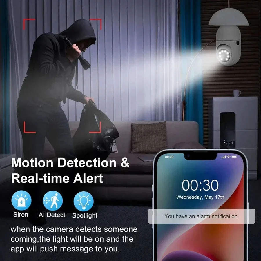 WiFi Bulb Camera 1080P Smart Indoor Security with Night Vision - Image 6