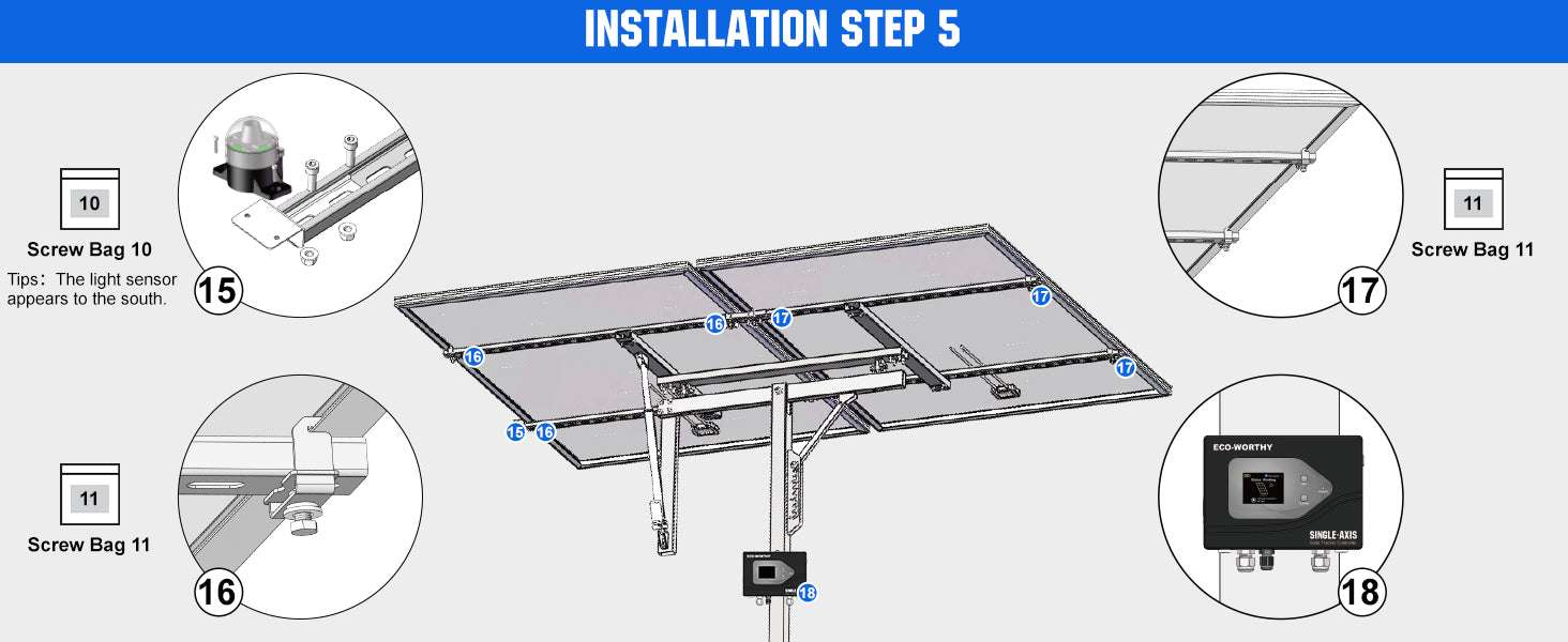 Solar Panel Single Axis Tracker System with Controller, 30% More Power - Image 19