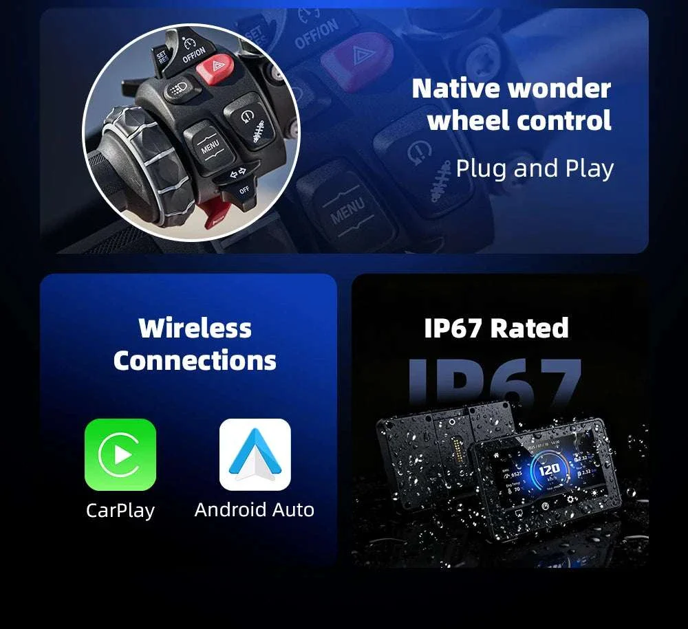 6.2" Motorcycle GPS with Wireless CarPlay & Android Auto for BMW - Image 9