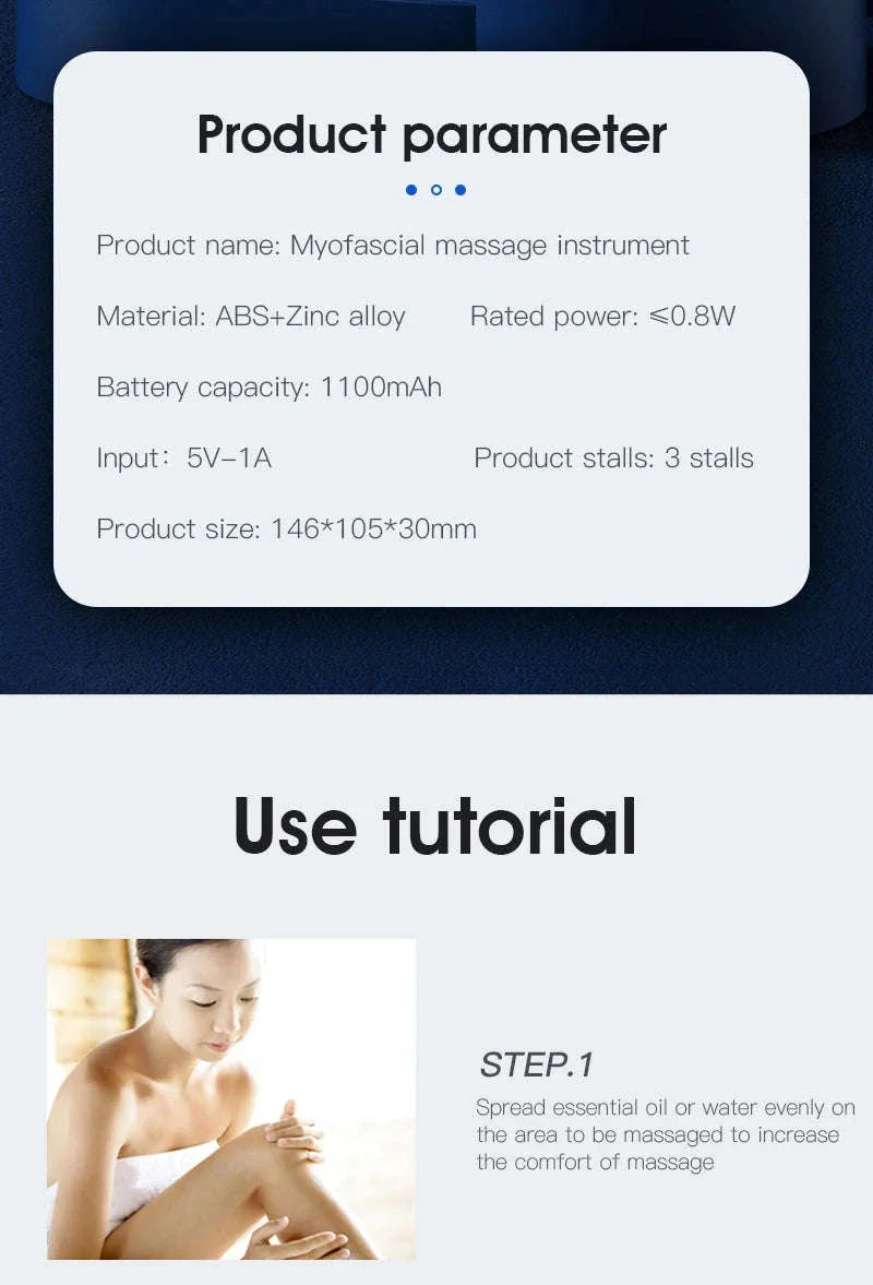 Electric Fascia Massager Blade with 3 Levels and 14-Day Battery - Image 24