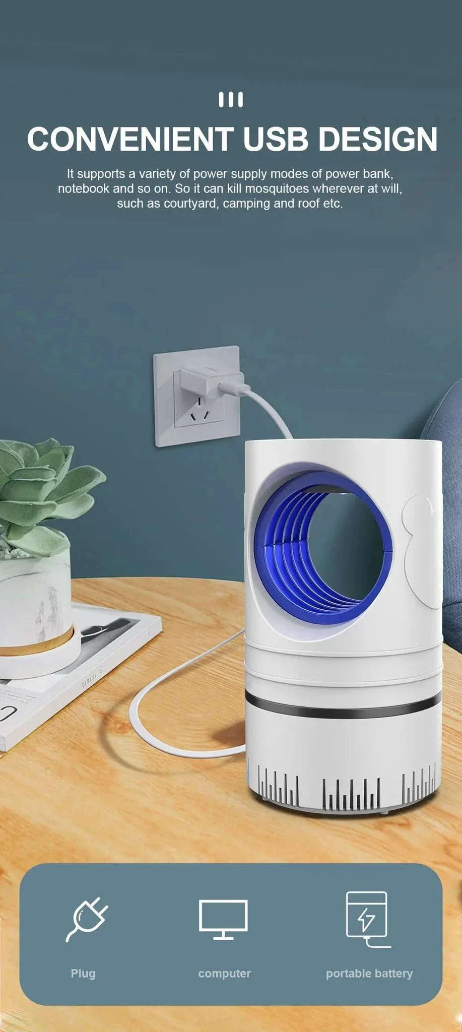Electric Mosquito Killer Lamp with UV LED and USB Power - Image 18