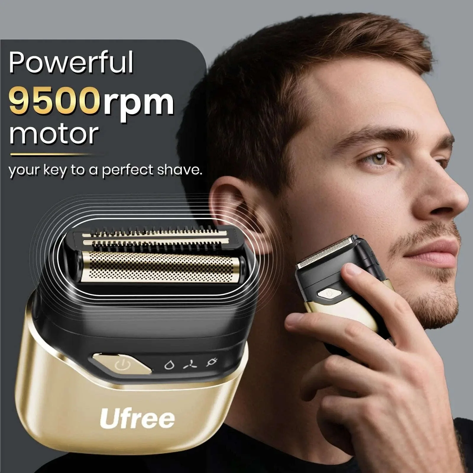 Electric Foil Shaver for Men, Wet & Dry Cordless Razor Twin Heads - Image 2