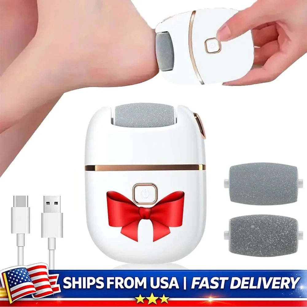 Electric Foot Callus Remover with 3 Roller Heads & 2 Speeds