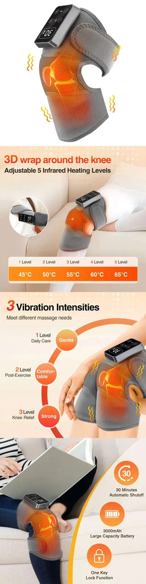 Electric Heated Knee Massager with Vibration and Warmth - Image 12