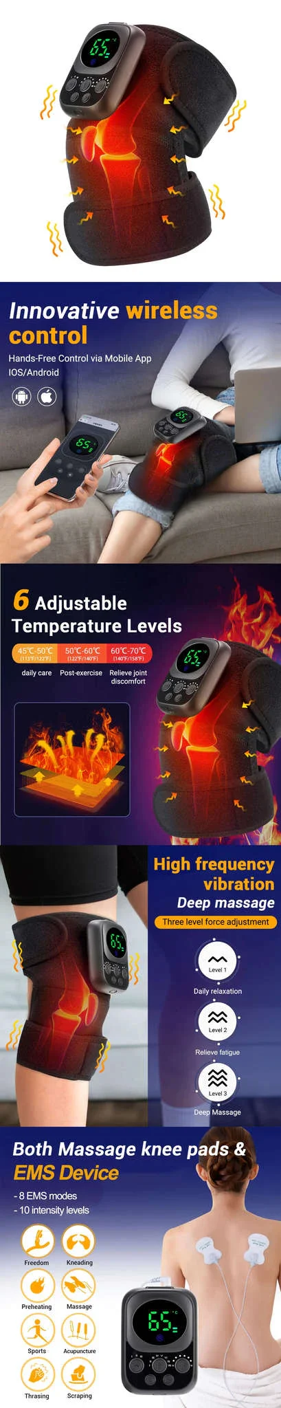 Electric Heated Knee Massager with Vibration and Warmth - Image 14
