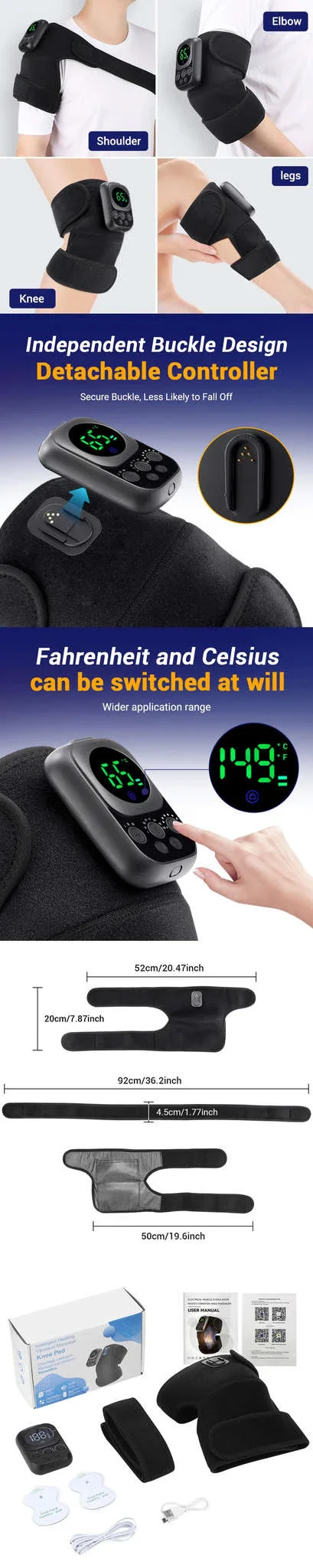 Electric Heated Knee Massager with Vibration and Warmth - Image 15
