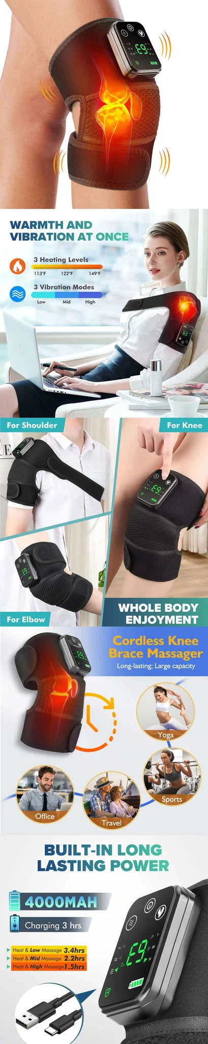 Electric Heated Knee Massager with Vibration and Warmth - Image 8