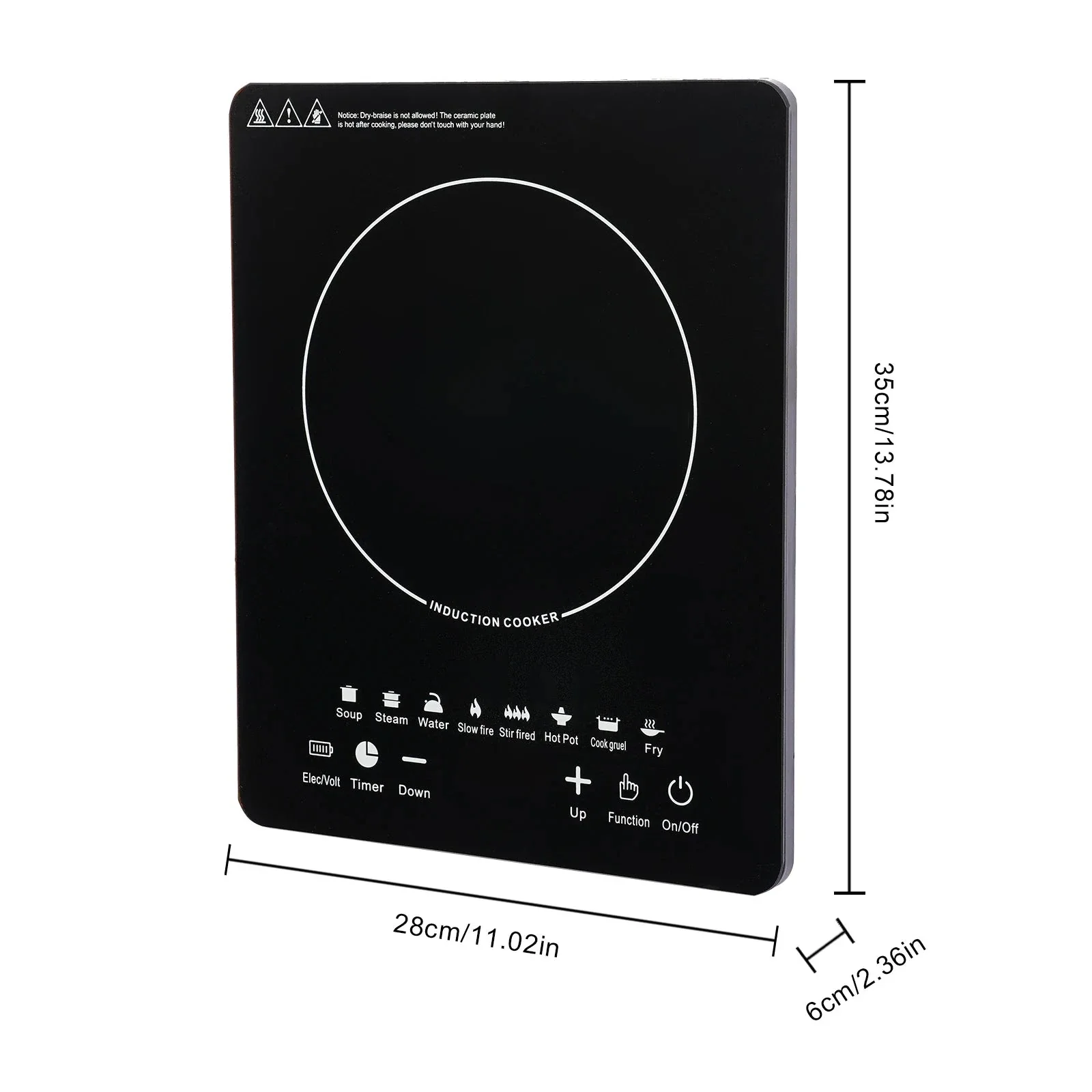 8-Level Induction Cooktop with Timer, 750W Countertop Stove - Image 2