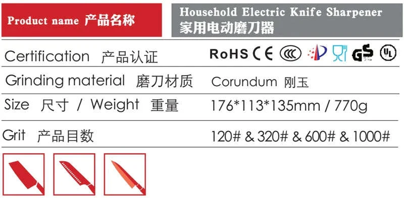 Electric Knife Sharpener with 3-Stage Diamond Grinding System - Image 7