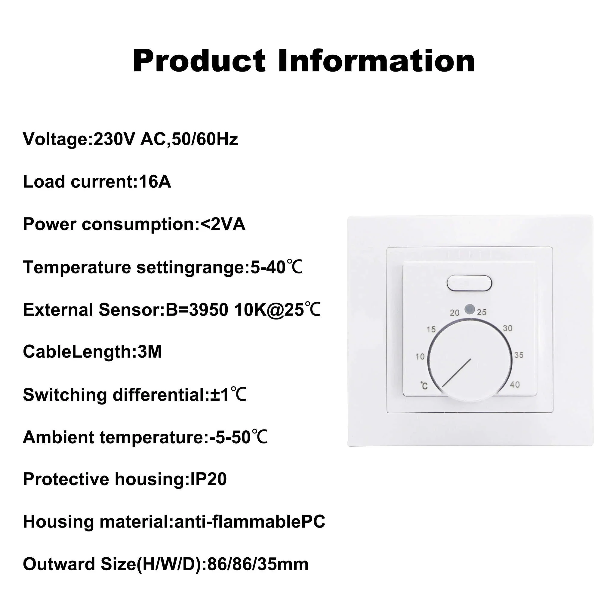 MK05 Electric Room Thermostat for Underfloor Heating Control - Image 5