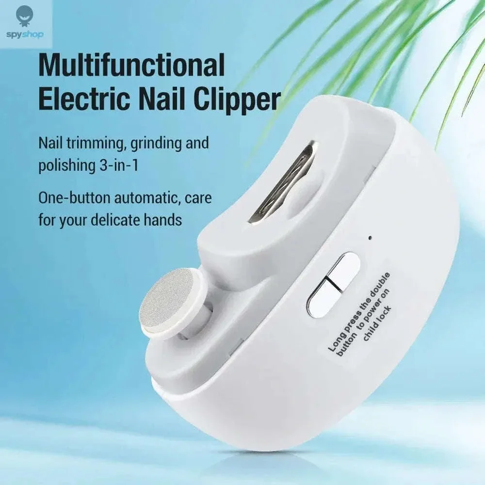 Electric Nail Trimmer & Polisher with LED and Rechargeable Power