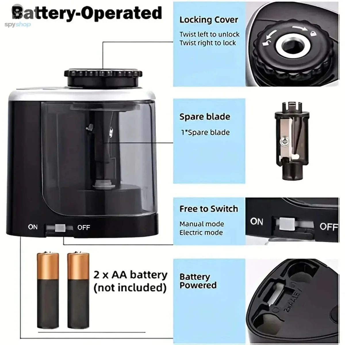 Desktop Electric Pencil Sharpener for 6–8 mm Pencils - Image 11