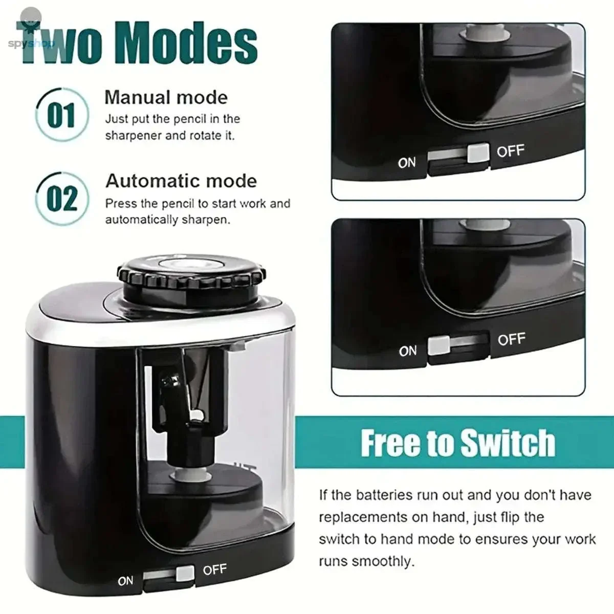 Desktop Electric Pencil Sharpener for 6–8 mm Pencils - Image 4
