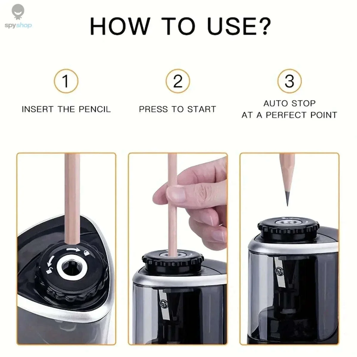 Desktop Electric Pencil Sharpener for 6–8 mm Pencils - Image 6