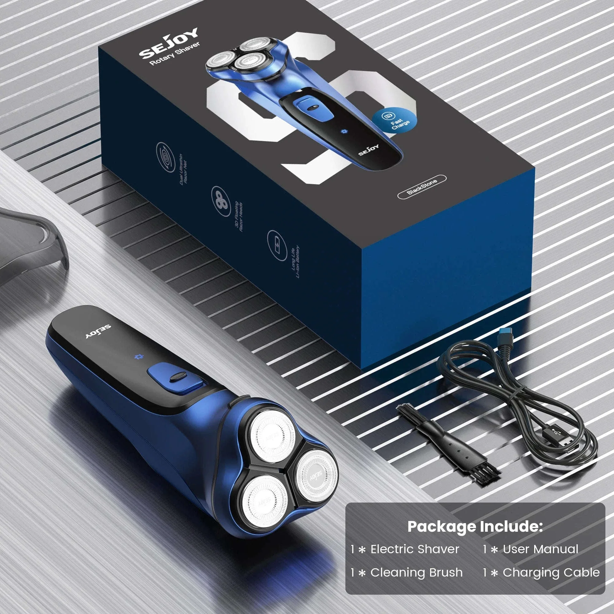 Electric Rotary Shaver for Men with 3D Floating Triple Blades - Image 17