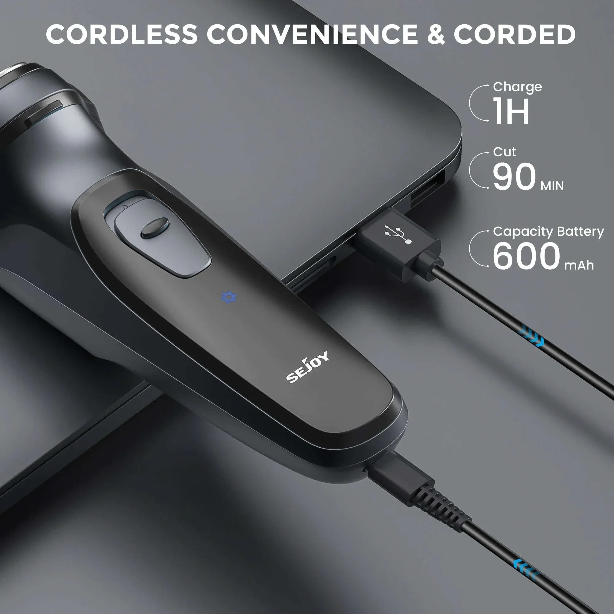 Electric Rotary Shaver for Men with 3D Floating Triple Blades - Image 6