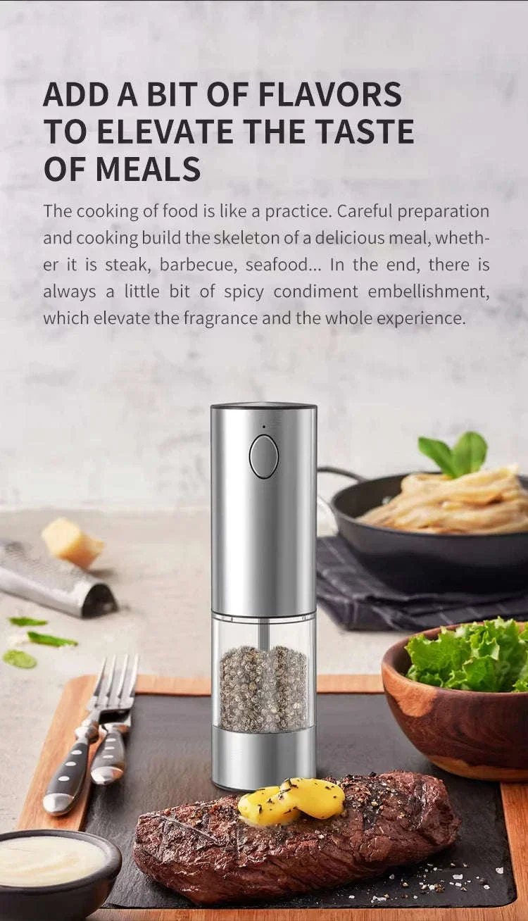 Electric Salt and Pepper Grinder Set with Rechargeable Base - Image 21