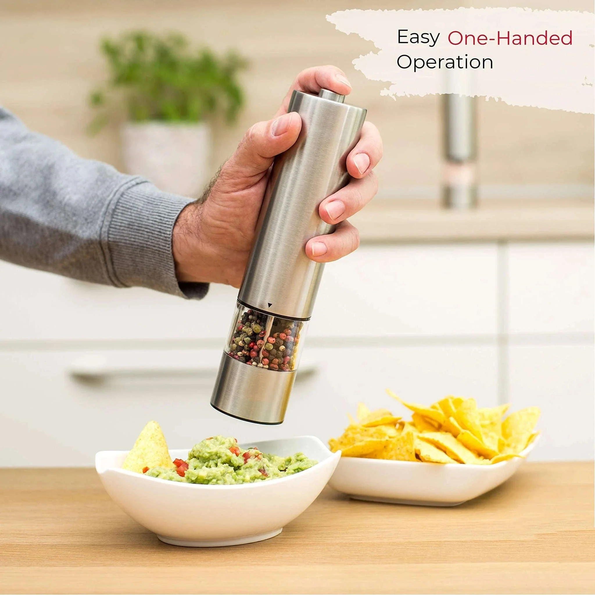 Electric Salt & Pepper Grinder Set with LED Light - Image 4