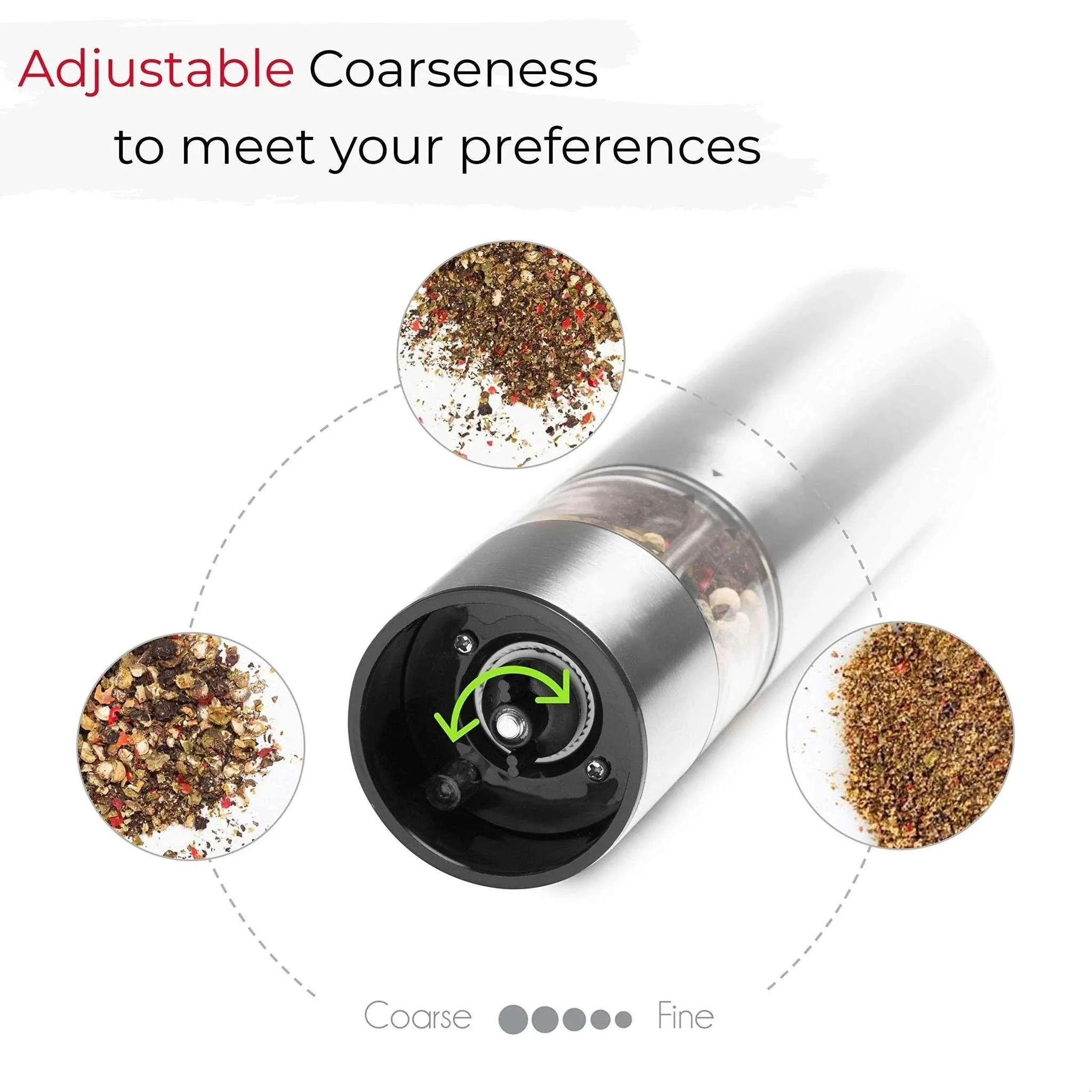 Electric Salt & Pepper Grinder Set with LED Light - Image 8