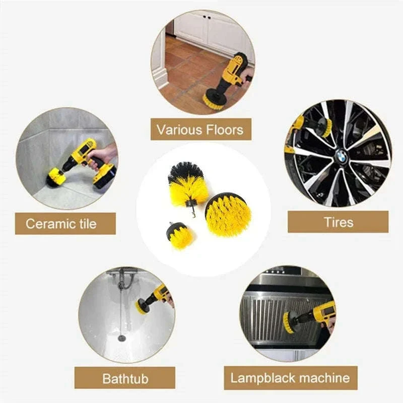 3-Piece Electric Scrubber Brush Drill Kit for Faster Cleaning - Image 3