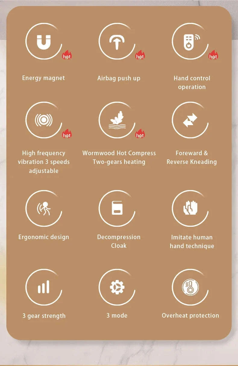 Electric Shiatsu Massage Pillow for Neck, Back and Shoulders - Image 9