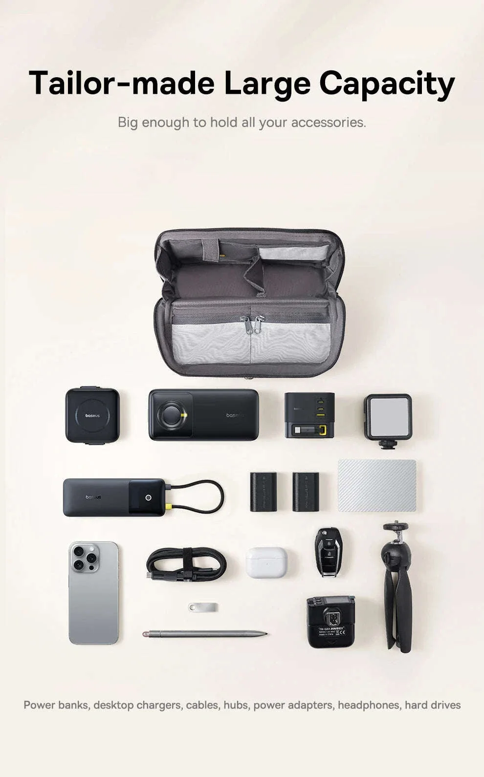 Electronic Organizer Bag for Chargers, Cables & Accessories - Image 9