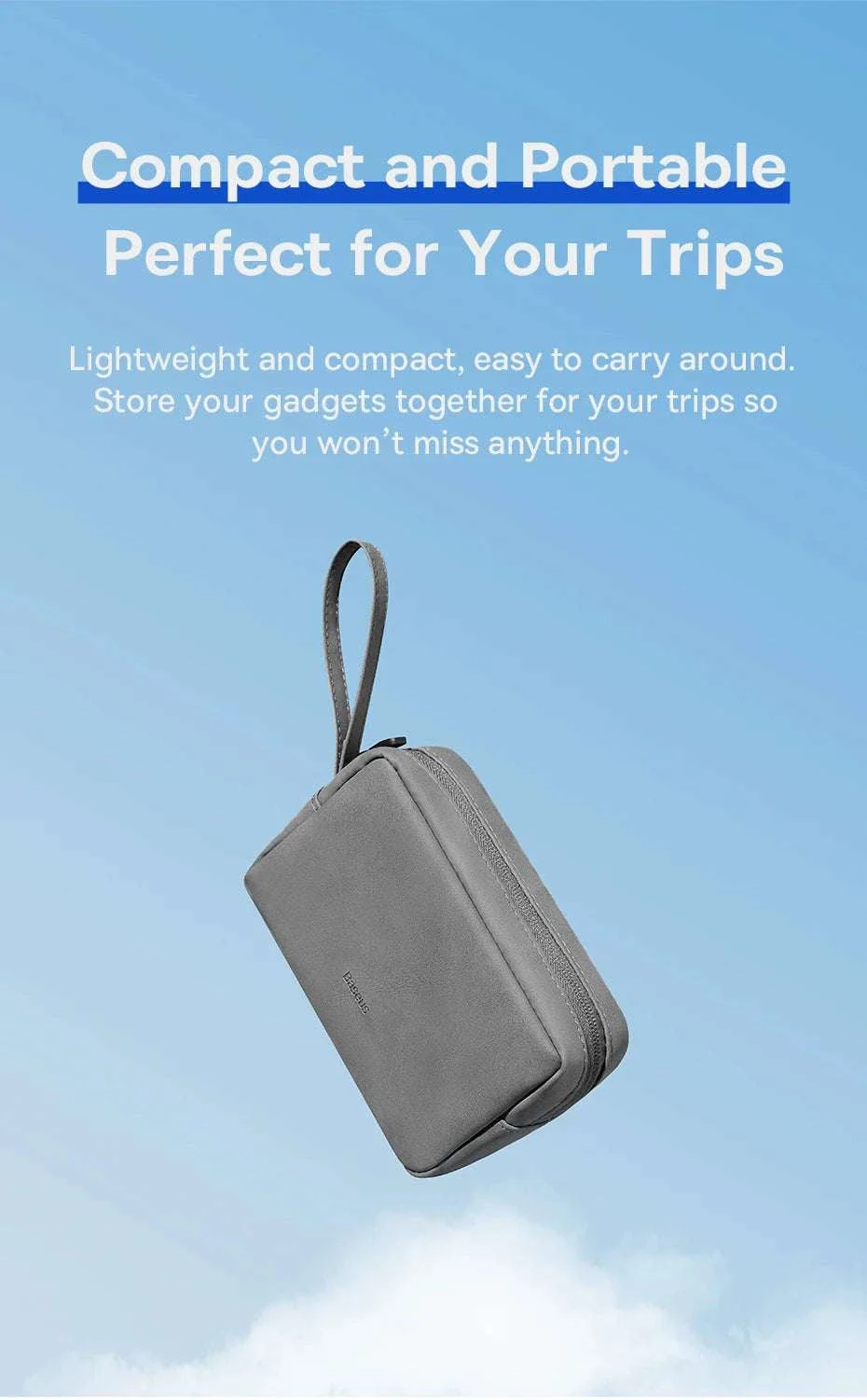 Electronics Organizer Bag with Zipper for Cables Chargers & Gadgets - Image 13