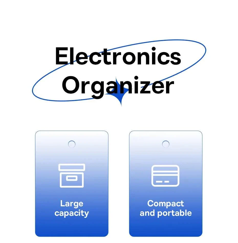 Electronics Organizer Bag with Zipper for Cables Chargers & Gadgets - Image 9