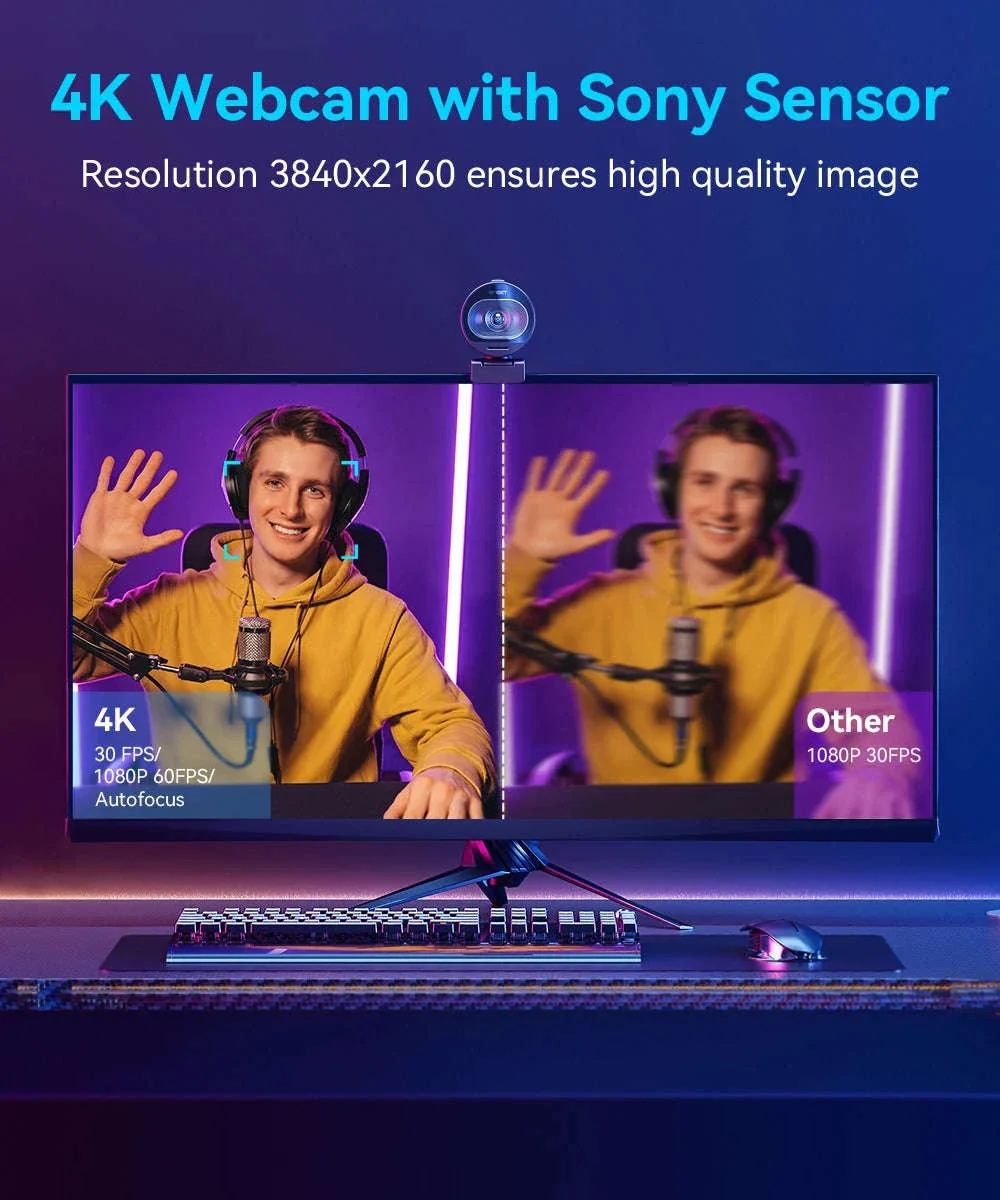 EMEET S600 4K Streaming Webcam with Autofocus and Dual Mics - Image 10