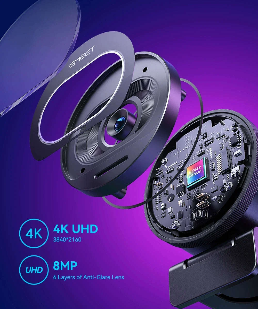EMEET S600 4K Streaming Webcam with Autofocus and Dual Mics - Image 11