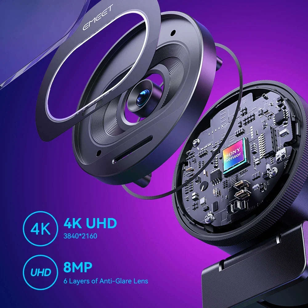 EMEET S600 4K Streaming Webcam with Autofocus and Dual Mics - Image 4