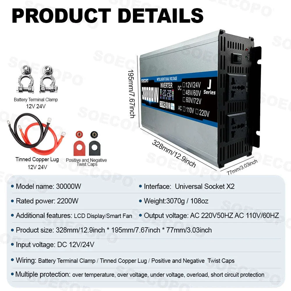 Off-Grid Solar Power Kit 2200W Inverter with 20W Panel - Image 6