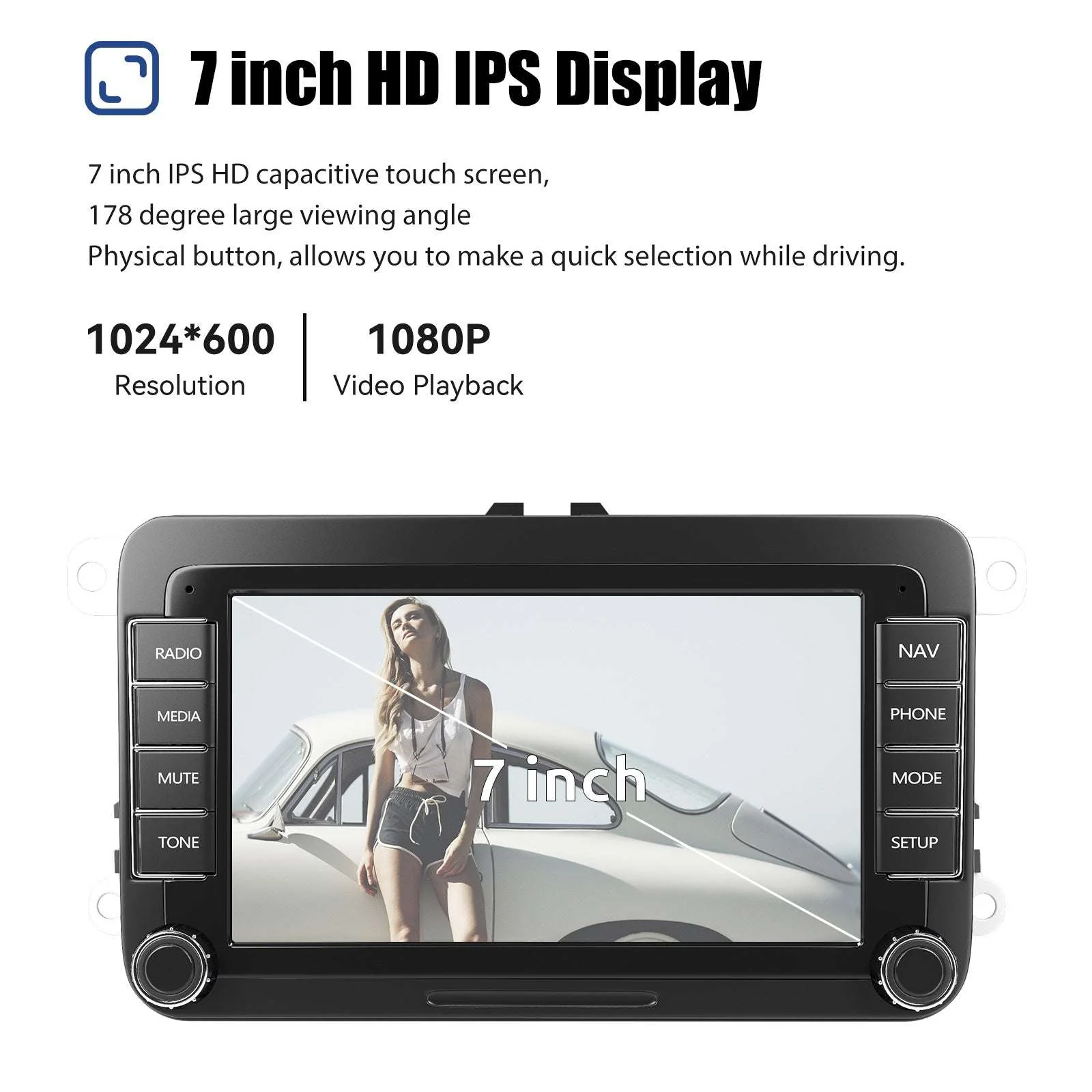 7" Android 14 Car Stereo for VW with CarPlay, GPS & Voice AI - Image 12