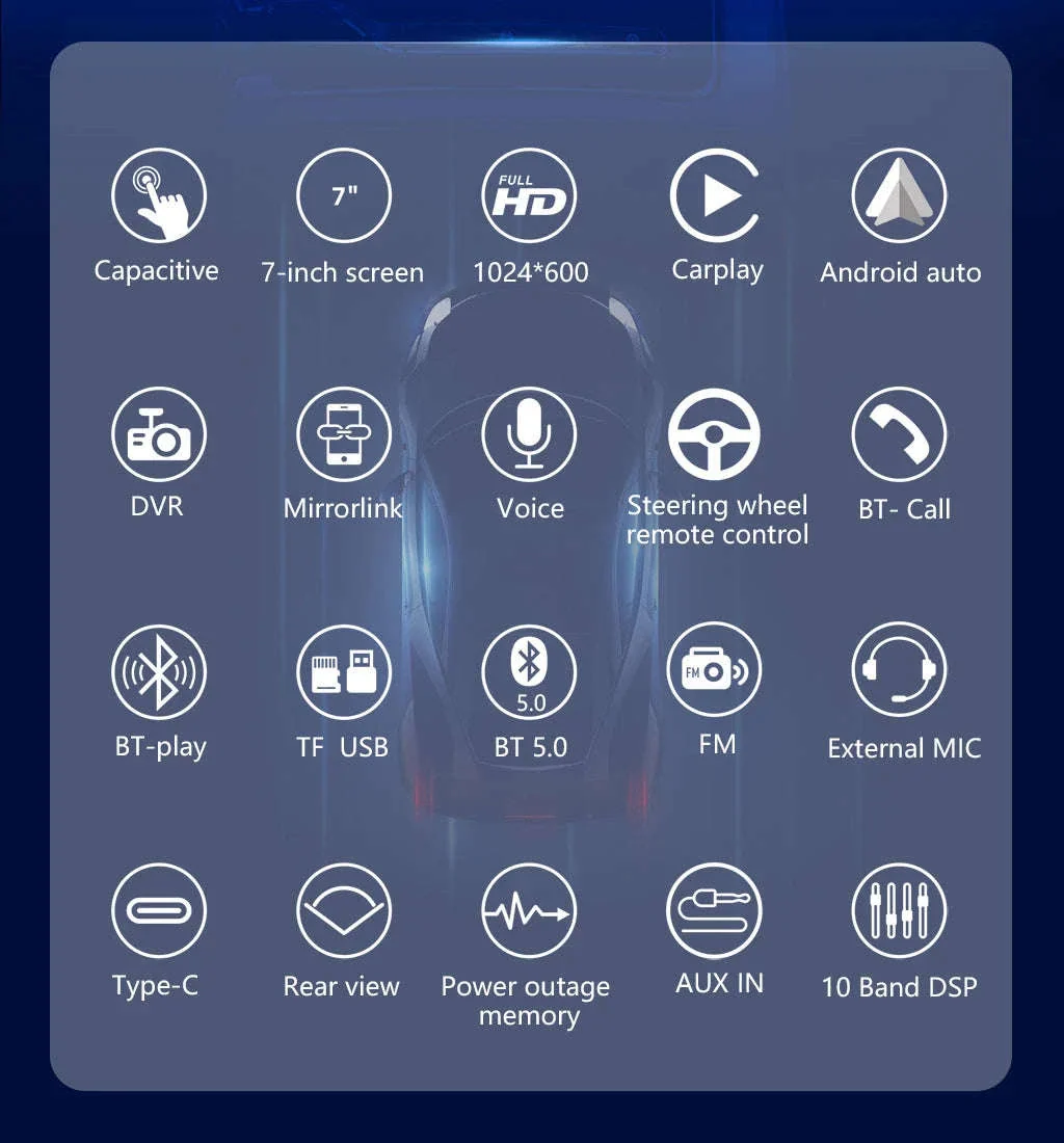 7 Inch Car Radio with CarPlay and Android Auto - Image 10