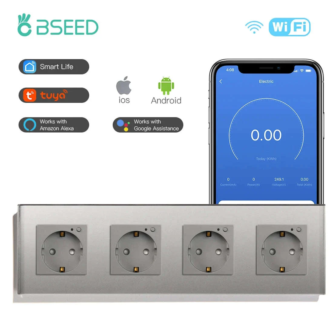 EU 16A Wall Power Socket with Glass Panel (110–250V) - Image 21