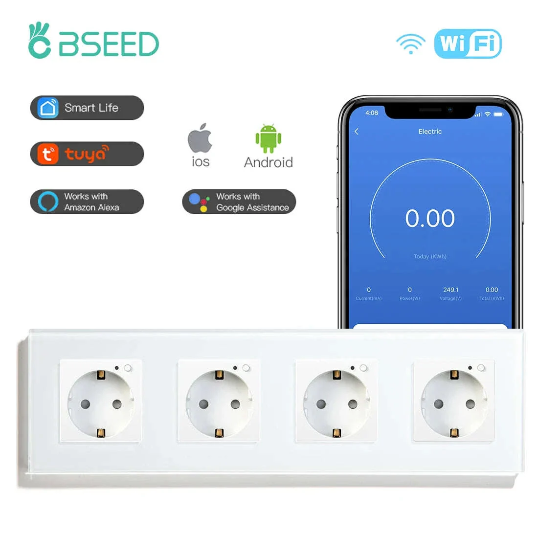 EU 16A Wall Power Socket with Glass Panel (110–250V) - Image 28